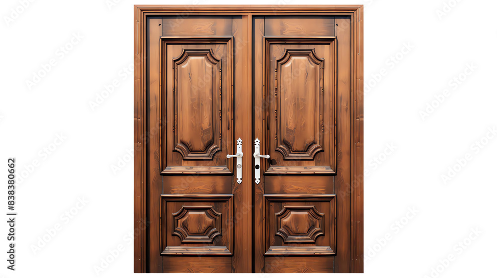 Elegant wooden double doors with ornate details, ideal for home entrance or interior decoration, showcasing craftsmanship and style. Elegant wooden double doors with ornate details, ideal for home entrance or interior decoration, showcasing craftsmanship and style.