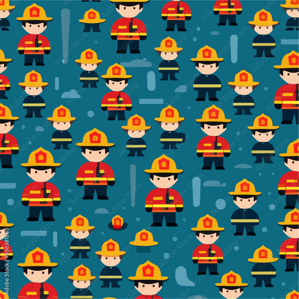 Emergency response pattern with fire department icon Emergency response pattern with fire department icon