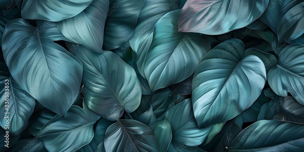 Dark green tropical leaves create a lush nature background. Concept Tropical Leaves, Greenery, Lush Background Dark green tropical leaves create a lush nature background. Concept Tropical Leaves, Greenery, Lush Background