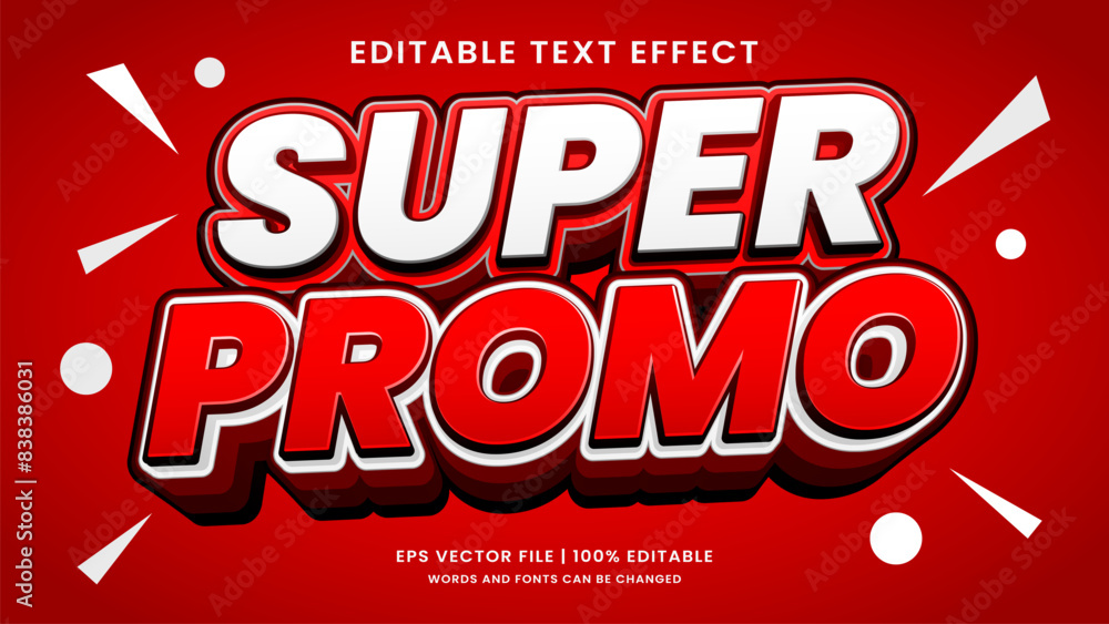 Αυτοκόλλητο Super promo sale 3d editable text effect