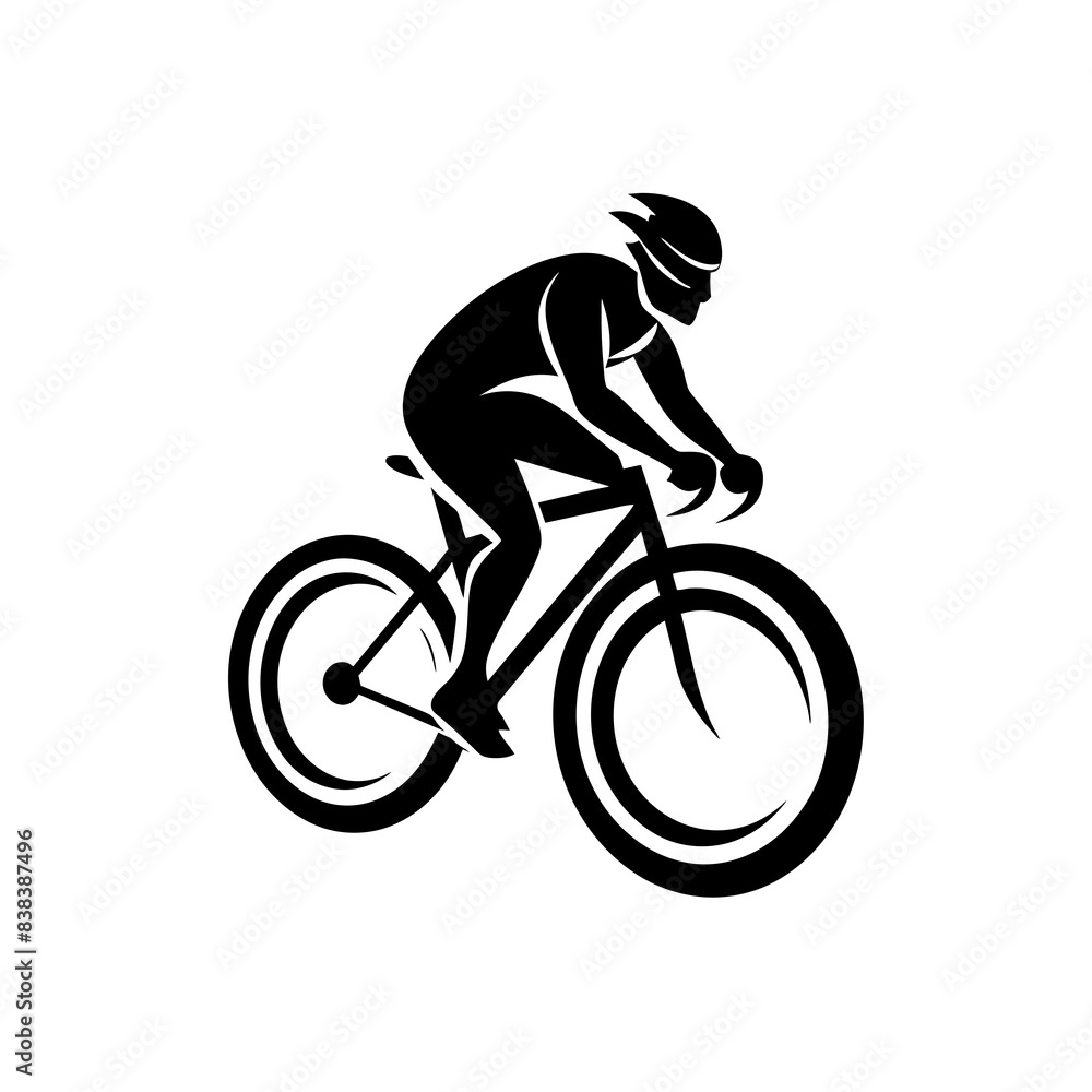 Fototapeta premium Bicycle logo vector silhouette illustration on white background