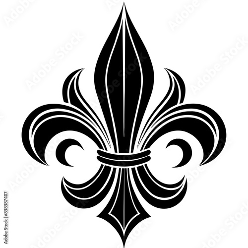 Deco fleur delis silhouette vector illustration