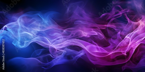 Abstract neon smoke cloud design elements on dark background in bluepurple hues. Concept Neon Smoke Cloud  Abstract Design  Blue-purple Hues  Dark Background  Element Design