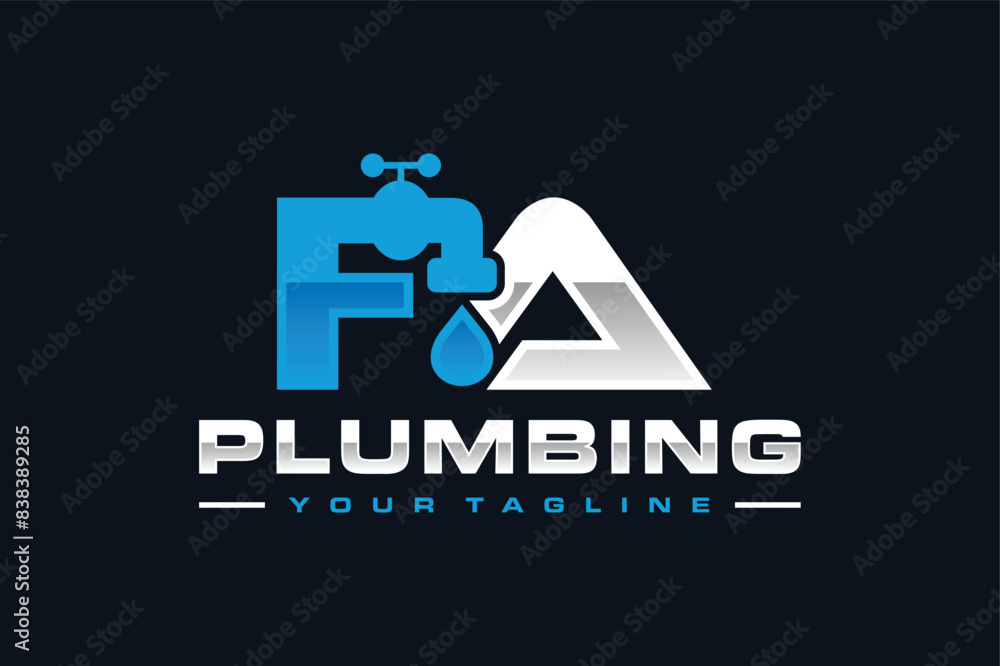 initial FA water tap logo initial FA water tap logo