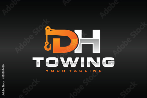 letter DH towing logo