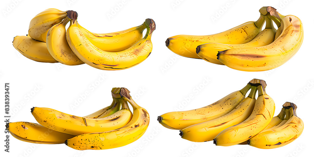 Set of bananas isolated on transparent background. Set of bananas isolated on transparent background.