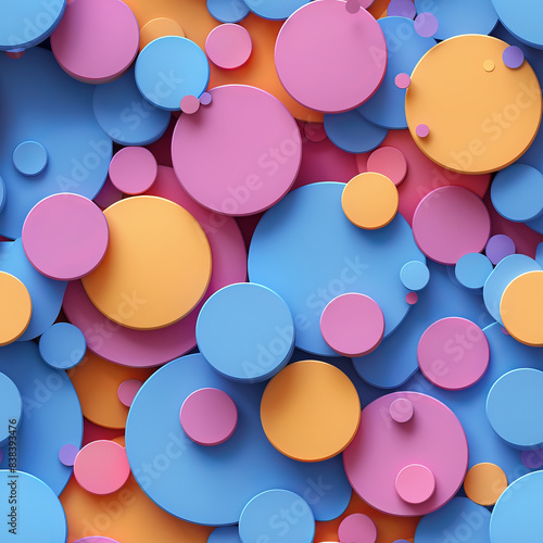 Seamless tile pattern with circles in pastel colors.