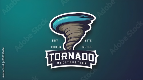 Modern Tornado Mascot Badge Graphic