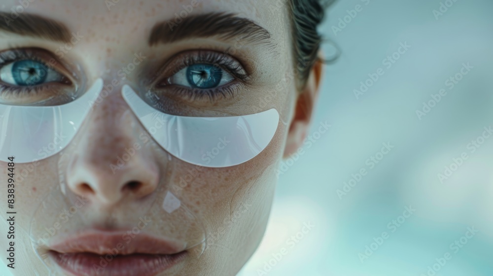 Glamorous Portrait of a Woman with Eye Patches for Dark Circles Generative AI Glamorous Portrait of a Woman with Eye Patches for Dark Circles Generative AI