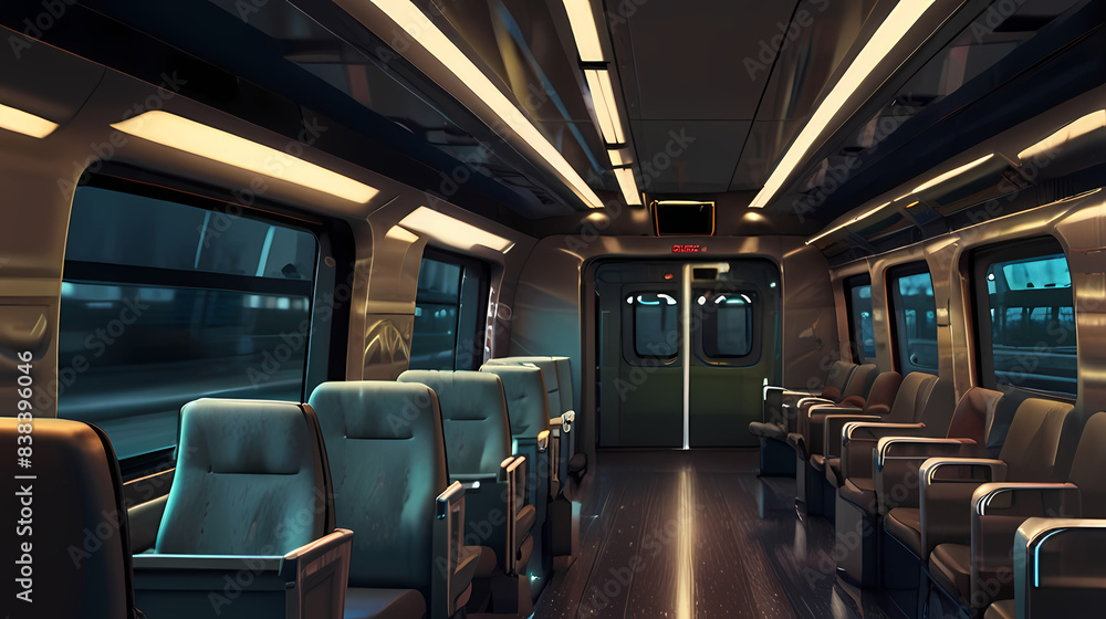 Background with a theme of interior view of train passenger seats Background with a theme of interior view of train passenger seats
