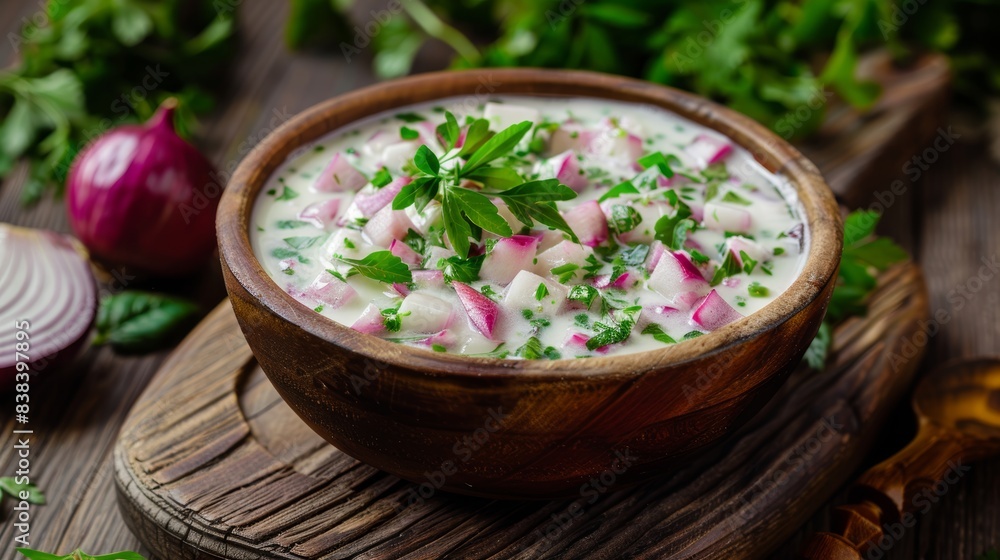 Traditional Russian Soup Styling Generative AI Traditional Russian Soup Styling Generative AI