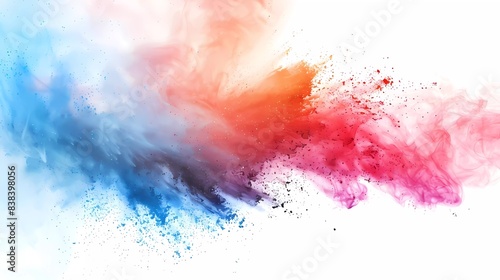 abstract art using paint powder against a white background 