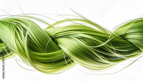 Wave of sweet grass woven into traditional braids, used in crafts and for its pleasant fragrance, isolated on transparent background
 photo