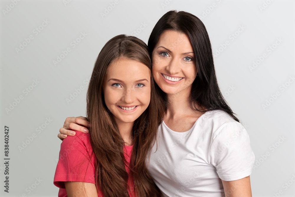 Portrait of young happy woman and mother Portrait of young happy woman and mother