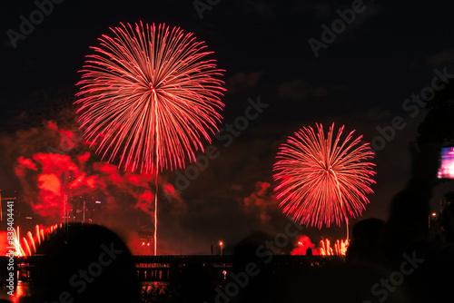 fireworks over the Seoul city