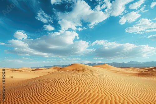 a desert with sand dunes and clouds in the sky  a desert with sand dunes and clouds in the sky  desert landscape with vast sand dunes