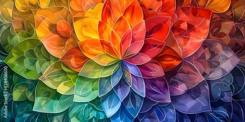 Wallpaper Mural Colorful mandala pattern for spiritual chakra healing and sacred geometry enthusiasts. Concept Spiritual, Chakra Healing, Mandala Pattern, Sacred Geometry, Colorful Torontodigital.ca