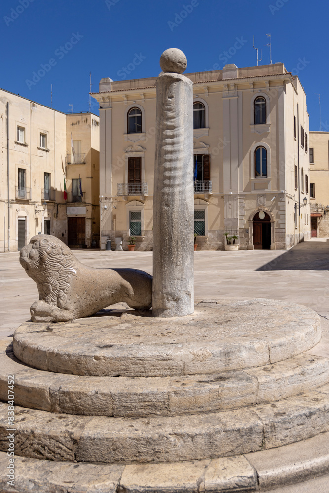 Infamous Column (Colonna Infame) located in Merchants’ Square (Piazza Mercantile), Bari, Italy, Apulia