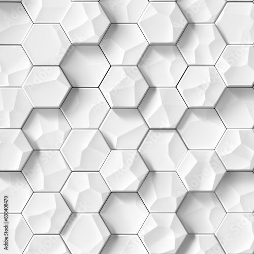White background with hexagon pattern  creates an elegant and modern aesthetic for design projects. The pattern adds depth to white space  making it suitable as a backdrop for creative applications.
