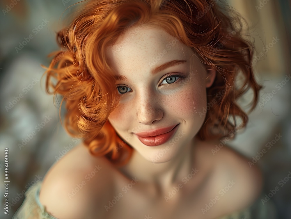 Rote Locken und Sommersprossen: Nahaufnahme Rote Locken und Sommersprossen: Nahaufnahme