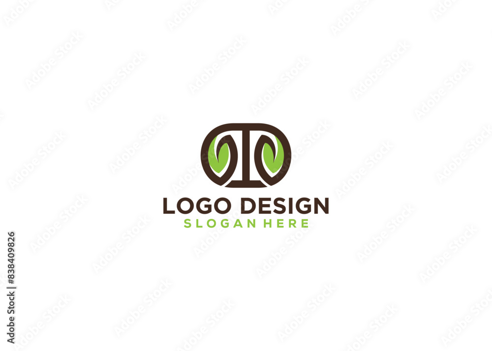 Letter T with leaf logo design Letter T with leaf logo design