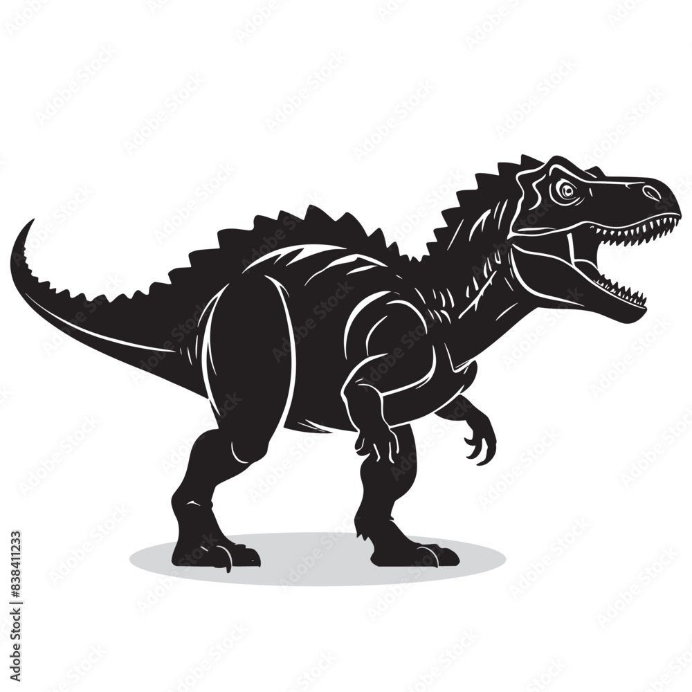 Fototapeta premium Dinosaur silhouettes and icons. Black flat color simple elegant white background Brussels sprouts vegetable vector and illustration.