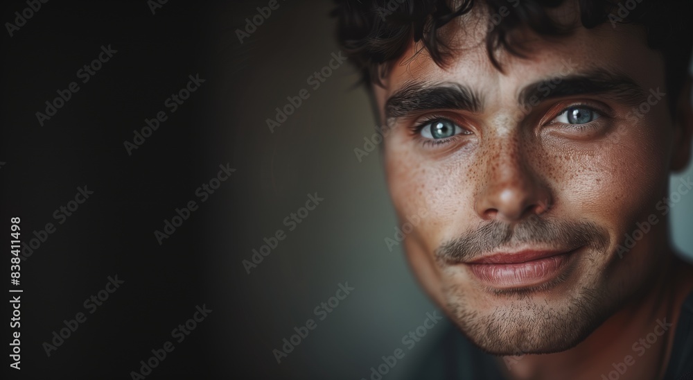 Fototapeta premium Lächelnder Mann im Licht