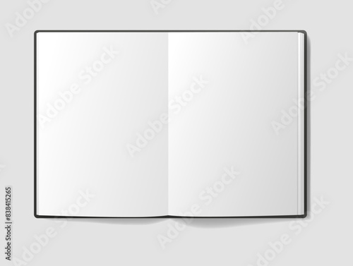 realistic notebook with shadow black border