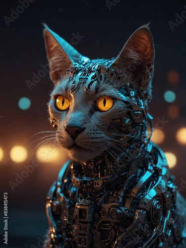 Glowing Robotic Feline Companion