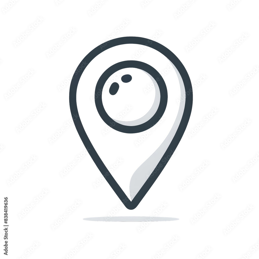 Pin map marker icon isolated, simple black line and sleek, with a classic teardrop shape and a clear center point. Pin map marker icon isolated, simple black line and sleek, with a classic teardrop shape and a clear center point.