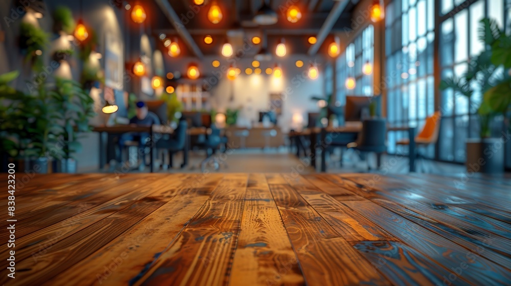 Modern Office Interior with Blurred Figures Generative AI Modern Office Interior with Blurred Figures Generative AI