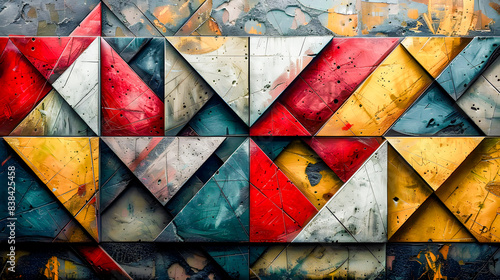Abstract Contemporary Art A Vibrant and Dynamic Composition Featuring Bold Geometric Shapes and Rich Colors, Perfectly Capturing Modern Artistic Expression and Creativity for an Eye-Catching Visual