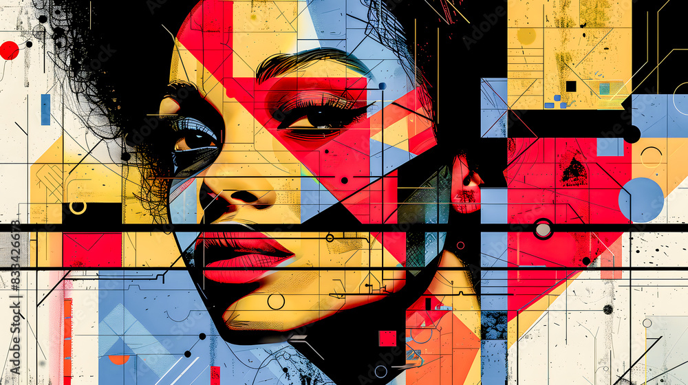 Abstract Contemporary Art A Vibrant and Dynamic Composition Featuring ...