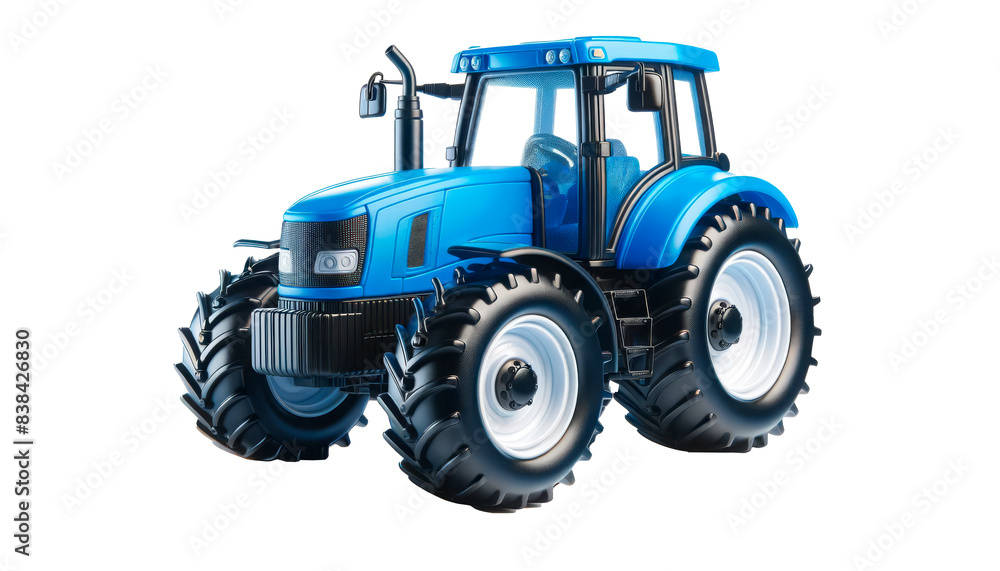Blue toy tractor on a white background. Ideal for agricultural-themed toys, educational tools, and farm-related projects. Premium PNG format with a transparent background. Blue toy tractor on a white background. Ideal for agricultural-themed toys, educational tools, and farm-related projects. Premium PNG format with a transparent background.