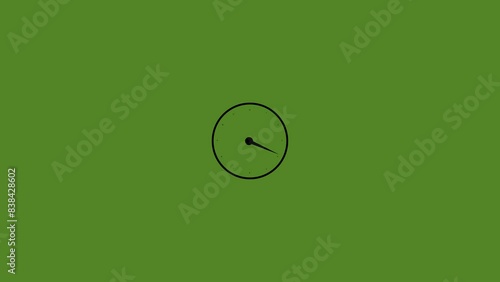 White black clock time concept green background photo