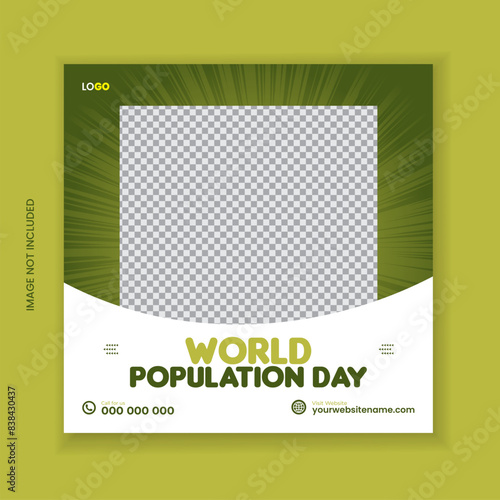 world population day social media post templates, suitable for greetings on social media posts and Banner Design