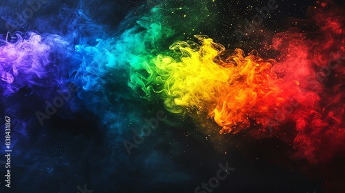 Wallpaper Mural Rainy Day Rainbow smoke, negative space, isolated on black background, advertising photoshoot, pride month LGBTQIA theme Torontodigital.ca