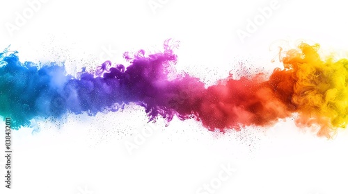 SciFi Rainbow smoke, negative space, isolated on black background, advertising photoshoot, pride month LGBTQIA theme