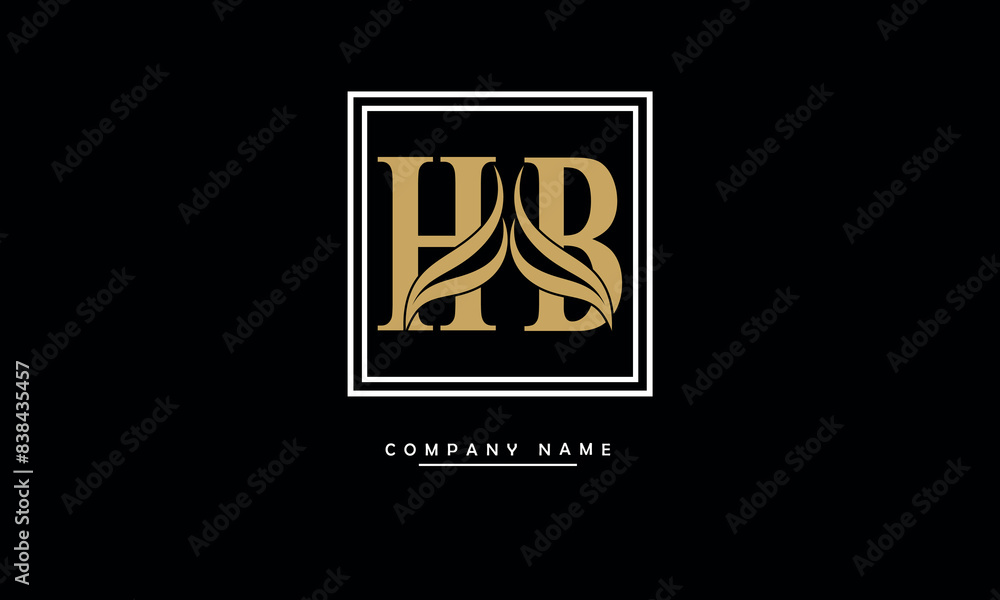 HB, BH, H, B Abstract Letters Logo Monogram HB, BH, H, B Abstract Letters Logo Monogram