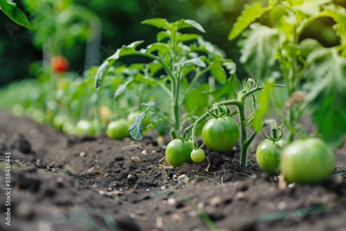 Family Garden with Genetically Modified Vegetables Promoting Healthy Living in Abundant Greenery