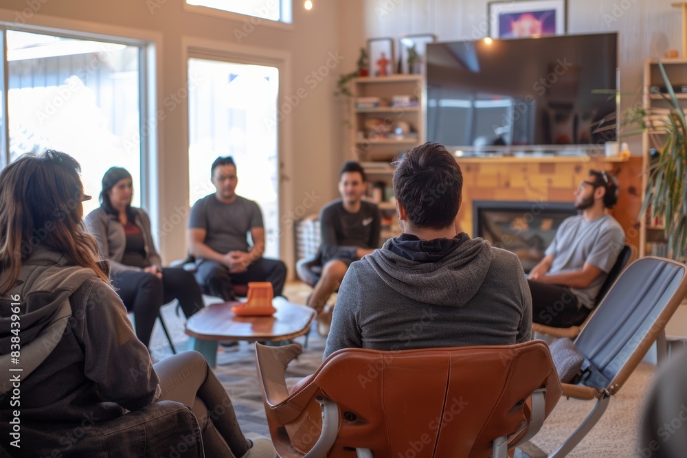 Group Therapy Session for Athletes Focused on Recovery from Doping in a Comfortable Setting Group Therapy Session for Athletes Focused on Recovery from Doping in a Comfortable Setting