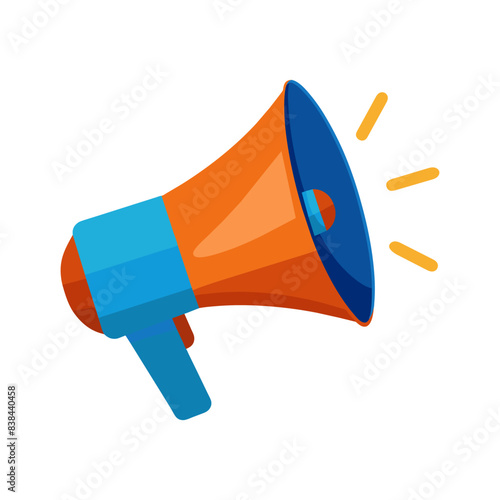 Megaphone loudspeaker making announcement illustration