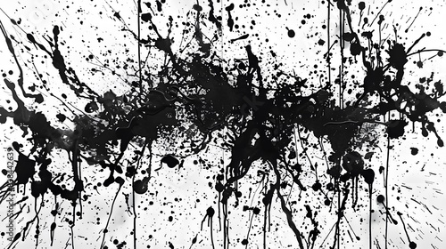 Wallpaper Mural Abstract Black Ink Splatter Art, Modern Painting, Bold Strokes, Monochrome, Creative Expression, High Contrast, Artistic Background Torontodigital.ca