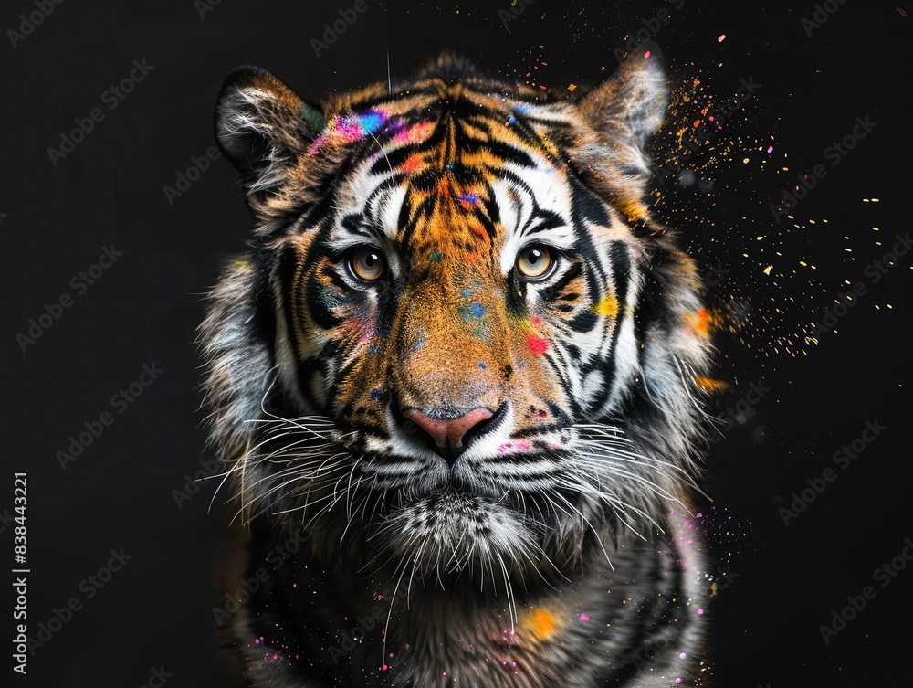 Naklejka premium tiger on black