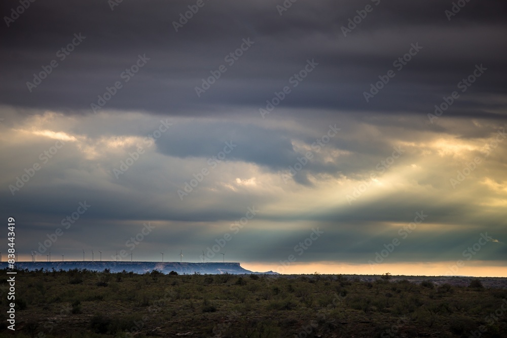 Fototapeta premium 4K Ultra HD of Stormy Clouds Passing Overhead near Lubbock, Texas