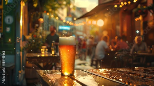 cold beer in summer street  photo