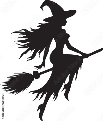 Witch for halloween silhouette vector EPS