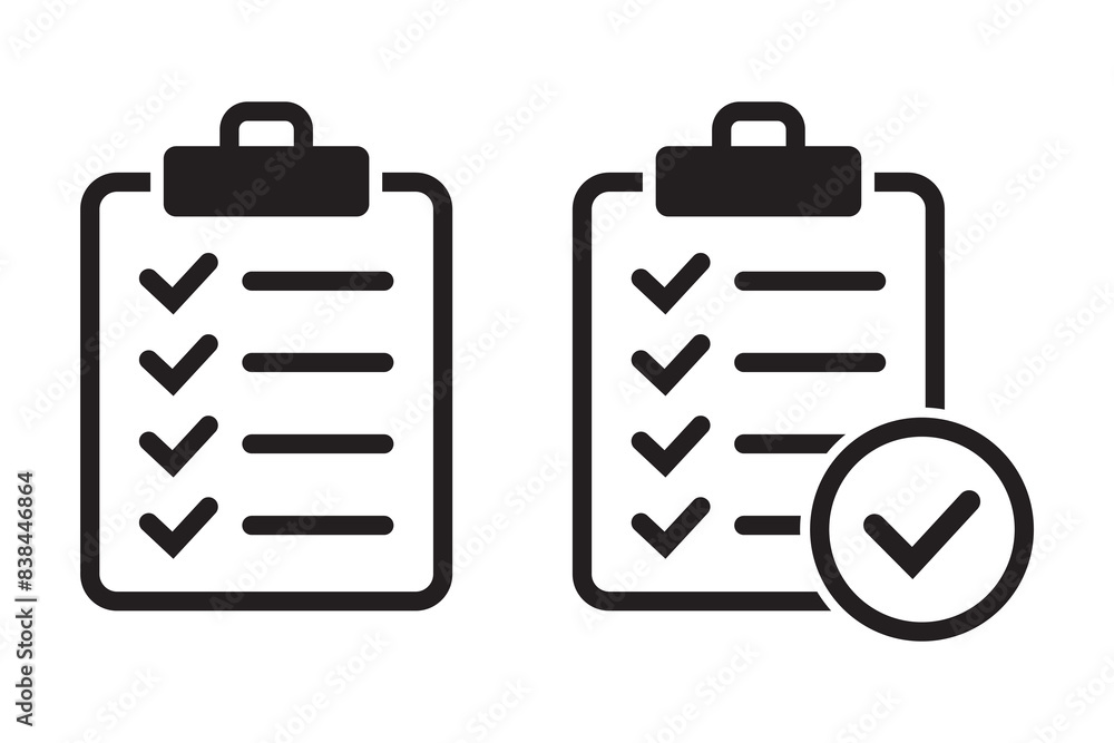 Clipboard with check mark icon isolated on background. Checklist sign symbol for web site and app design. Clipboard with check mark icon isolated on background. Checklist sign symbol for web site and app design.
