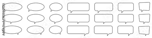 Speech bubble, speech balloon, chat bubble line art icon for apps and websites.