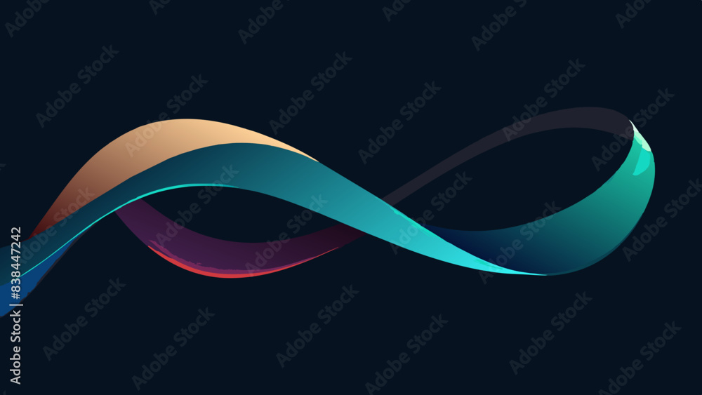 Fototapeta premium Abstract Infinity Loop Gradient on Dark Background